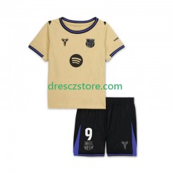 FC Barcelona Robert Lewandowski 9 UCL Venkovní Dres 2025-2026 Krátký rukáv Děti Fotbalové Dresy