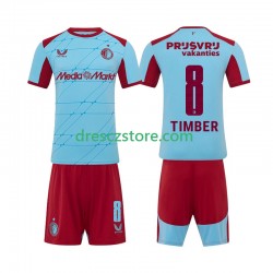 Feyenoord Rotterdam Quinten Timber 8 Alternativní Dres 2025-2026 Krátký rukáv Děti Fotbalové Dresy