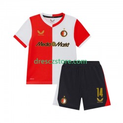 Feyenoord Rotterdam Sem Steijn 14 Domácí Dres 2025-2026 Krátký rukáv Děti Fotbalové Dresy