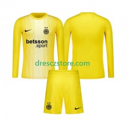 Inter Milán Brankářské Venkovní Dres 2025-2026 Dlouhý rukáv Děti Fotbalové Dresy