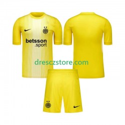 Inter Milán Brankářské Venkovní Dres 2025-2026 Krátký rukáv Děti Fotbalové Dresy