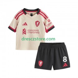 Liverpool Dominik Szoboszlai 8 Venkovní Dres 2025-2026 Krátký rukáv Děti Fotbalové Dresy