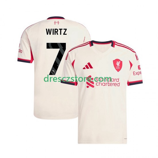 Liverpool Florian Wirtz 7 Venkovní Dres 2025-2026 Krátký rukáv Muže Fotbalové Dresy