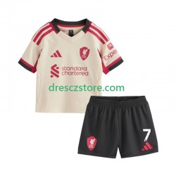 Liverpool Florian Wirtz 7 Venkovní Dres 2025-2026 Krátký rukáv Děti Fotbalové Dresy