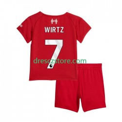 Liverpool Florian Wirtz 7 Domácí Dres 2025-2026 Krátký rukáv Děti Fotbalové Dresy