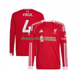 Liverpool Virgil van Dijk 4 Domácí Dres 2025-2026 Dlouhý rukáv Muže Fotbalové Dresy