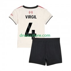 Liverpool Virgil van Dijk 4 Venkovní Dres 2025-2026 Krátký rukáv Děti Fotbalové Dresy