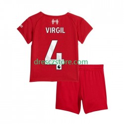 Liverpool Virgil van Dijk 4 Domácí Dres 2025-2026 Krátký rukáv Děti Fotbalové Dresy