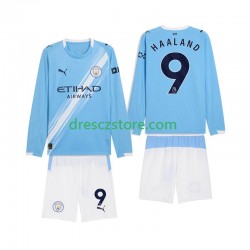Manchester City Erling Haaland 9 Domácí Dres 2025-2026 Dlouhý rukáv Děti Fotbalové Dresy