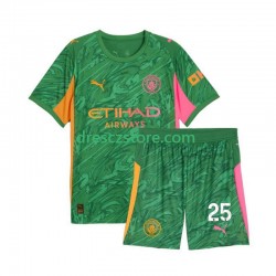 Manchester City Gianluigi Donnarumma 25 Brankářské Domácí Dres 2025-2026 Krátký rukáv Děti Fotbalové Dresy