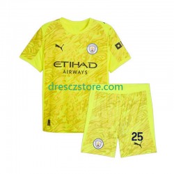 Manchester City Gianluigi Donnarumma 25 Brankářské Alternativní Dres 2025-2026 Krátký rukáv Děti Fotbalové Dresy