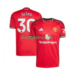 Manchester United Benjamin Sesko 30 Domácí Dres 2025-2026 Krátký rukáv Muže Fotbalové Dresy