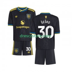 Manchester United Benjamin Sesko 30 Alternativní Dres 2025-2026 Krátký rukáv Děti Fotbalové Dresy