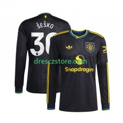 Manchester United Benjamin Sesko 30 Alternativní Dres 2025-2026 Dlouhý rukáv Muže Fotbalové Dresy