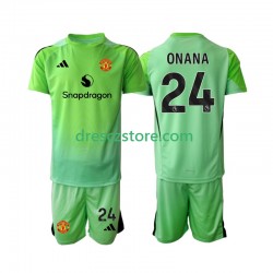 Manchester United Andre Onana 24 Brankářské Čtvrtý Dres 2025-2026 Krátký rukáv Děti Fotbalové Dresy