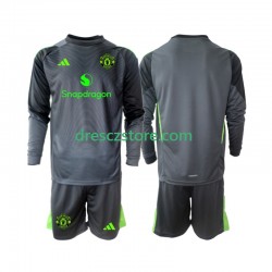 Manchester United Brankářské Venkovní Dres 2025-2026 Dlouhý rukáv Děti Fotbalové Dresy