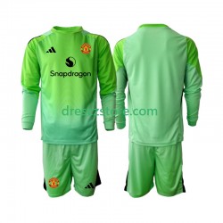 Manchester United Brankářské Čtvrtý Dres 2025-2026 Dlouhý rukáv Děti Fotbalové Dresy