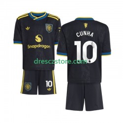 Manchester United Matheus Cunha 10 Alternativní Dres 2025-2026 Krátký rukáv Děti Fotbalové Dresy