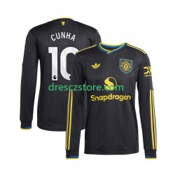 Manchester United Matheus Cunha 10 Alternativní Dres 2025-2026 Dlouhý rukáv Muže Fotbalové Dresy