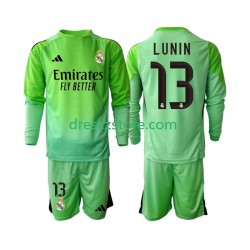 Real Madrid Andriy Lunin 13 Brankářské Venkovní Dres 2025-2026 Dlouhý rukáv Děti Fotbalové Dresy