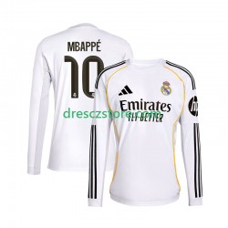 Real Madrid Mbappé Kylian 10 Domácí Dres 2025-2026 Dlouhý rukáv Muže Fotbalové Dresy