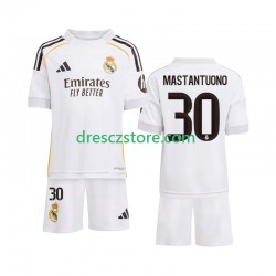 Real Madrid Mastantuono 30 Domácí Dres 2025-2026 Krátký rukáv Děti Fotbalové Dresy