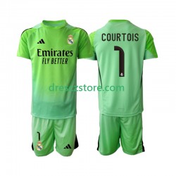 Real Madrid Thibaut Courtois 1 Venkovní Dres 2025-2026 Krátký rukáv Děti Fotbalové Dresy