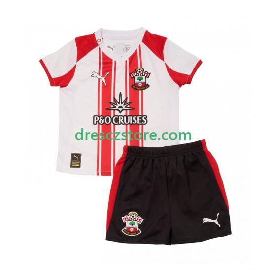 Southampton Domácí Dres 2025-2026 Krátký rukáv Děti Fotbalové Dresy
