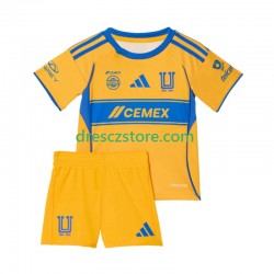 Tigres UANL Domácí Dres 2025-2026 Krátký rukáv Děti Fotbalové Dresy