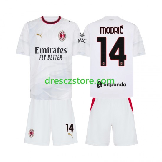 AC Milán Modrić Luka 14 Venkovní Dres 2026-2027 Krátký rukáv Děti Fotbalové Dresy