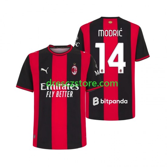 AC Milán Modrić Luka 14 Domácí Dres 2026-2027 Krátký rukáv Muže Fotbalové Dresy