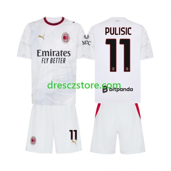 AC Milán Pulisic 11 Venkovní Dres 2026-2027 Krátký rukáv Děti Fotbalové Dresy