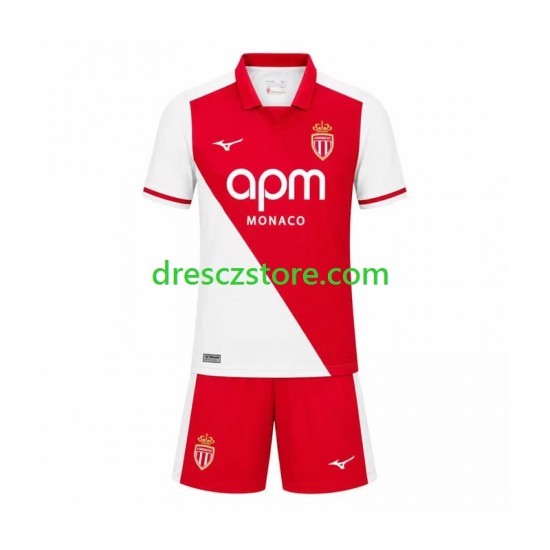 AS Monaco Domácí Dres 2026-2027 Krátký rukáv Děti Fotbalové Dresy