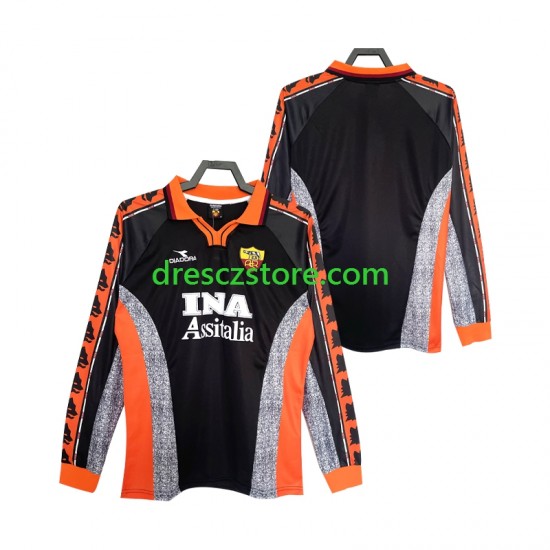 AS Řím Retro Alternativní Dres 1998 1999 Dlouhý rukáv Muže Fotbalové Dresy