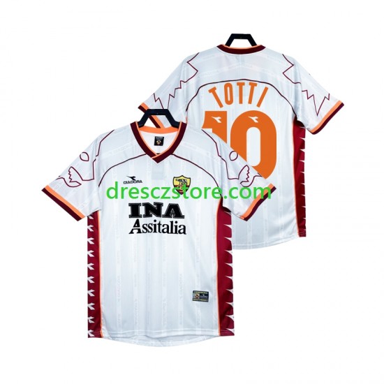 AS Řím Totti 10 2000 Retro Venkovní Dres 1999 Krátký rukáv Muže Fotbalové Dresy