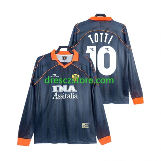 AS Řím Totti 10 2000 Retro Alternativní Dres 1999 Dlouhý rukáv Muže Fotbalové Dresy