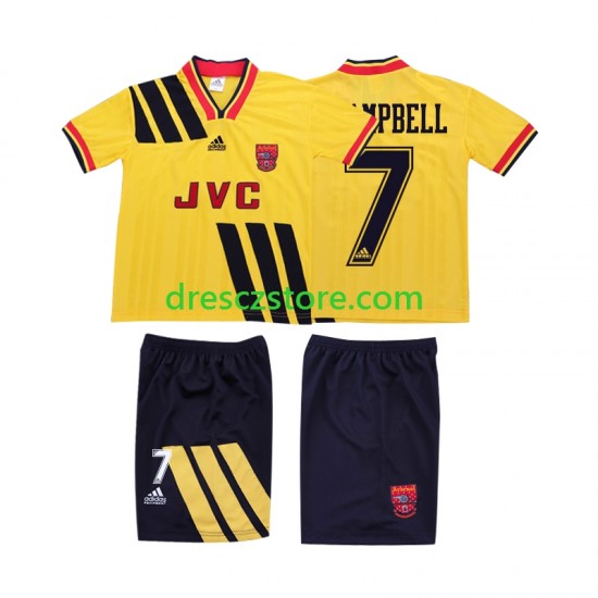 Arsenal CAMPBELL 7 1993 Retro Venkovní Dres 1994 Krátký rukáv Děti Fotbalové Dresy