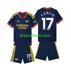 Arsenal Christos Tzolis 17 Venkovní Dres 2026-2027 Krátký rukáv Děti Fotbalové Dresy