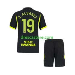 Atlético Madrid Julian Alvarez 19 Venkovní Dres 2026-2027 Krátký rukáv Děti Fotbalové Dresy