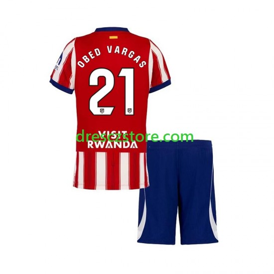 Atlético Madrid Obed Vargas 21 Domácí Dres 2026-2027 Krátký rukáv Děti Fotbalové Dresy