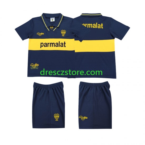 CA Boca Juniors 1993 1995 Retro Domácí Dres Krátký rukáv Děti Fotbalové Dresy