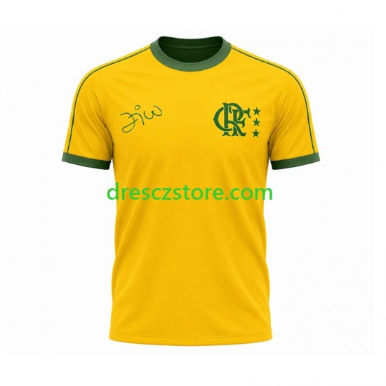 CR Flamengo Retro Domácí Dres Krátký rukáv Muže Fotbalové Dresy