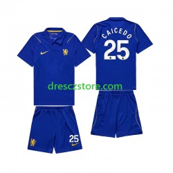 Chelsea Moises Caicedo 25 Domácí Dres 2026-2027 Krátký rukáv Děti Fotbalové Dresy