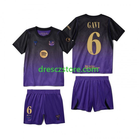 FC Barcelona Gavi 6 Venkovní Dres 2026-2027 Krátký rukáv Děti Fotbalové Dresy