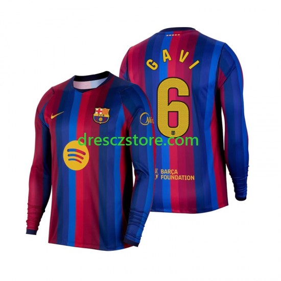 FC Barcelona Gavi 6 Domácí Dres 2026-2027 Dlouhý rukáv Muže Fotbalové Dresy
