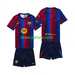 FC Barcelona Domácí Dres 2026-2027 Krátký rukáv Děti Fotbalové Dresy