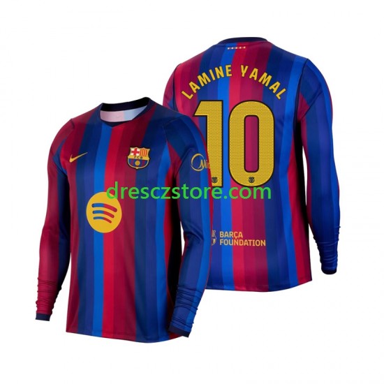 FC Barcelona Lamine Yamal 10 Domácí Dres 2026-2027 Dlouhý rukáv Muže Fotbalové Dresy