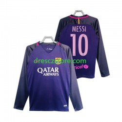 FC Barcelona Lionel Messi 10 2016 2017 Retro Venkovní Dres Dlouhý rukáv Muže Fotbalové Dresy