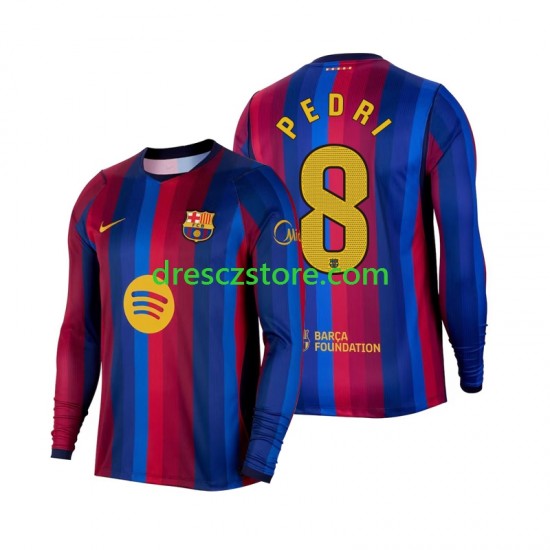 FC Barcelona Pedri 8 Domácí Dres 2026-2027 Dlouhý rukáv Muže Fotbalové Dresy