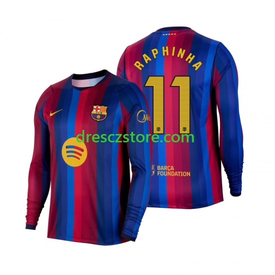 FC Barcelona Raphinha 11 Domácí Dres 2026-2027 Dlouhý rukáv Muže Fotbalové Dresy